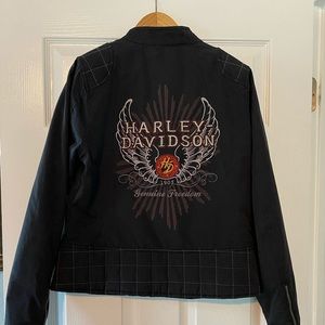 Embroidered Harley-Davidson motorcycle jacket